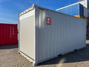 Contenedor 20 pies HC con puertas enrollables (gris claro) - Acero - Nuevo