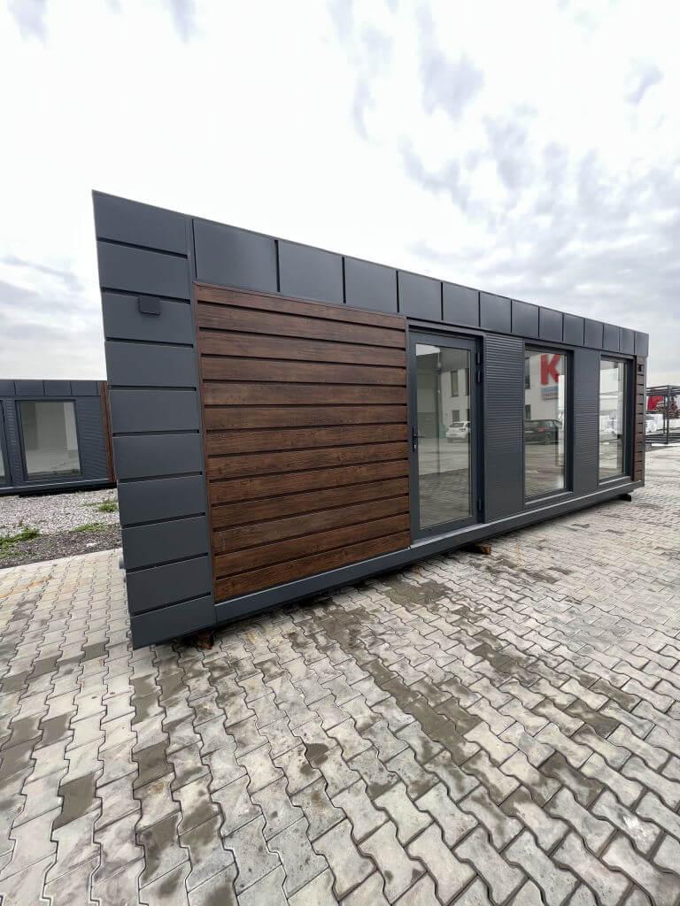 Contenedor de Oficina 800×300 con Baño y Aire Acondicionado - 50x3 m - Acero - Nuevo