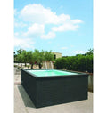 Contenedor de piscina móvil - 55 x 1,26 m - Acero - Gris claro - Nuevo - 5,25 m x 2,55 m x 1,26 m