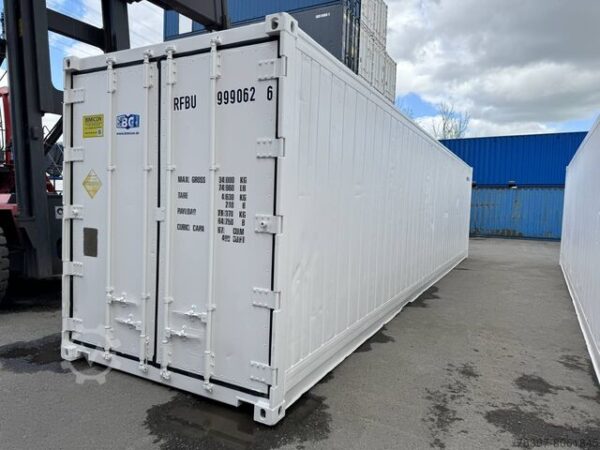 Contenedor Refrigerado HC de 40 Pies de Segunda Mano - Acero - Alto 289,60 cm x Ancho 243,80 cm x Profundidad 1219,20 cm - Volumen 67 m³