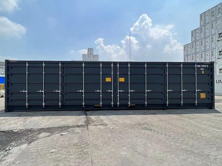 Contenedor HC de 40 Pies Lado Abierto - Acero - Segunda mano - Alto 289,60 cm x Ancho 243,80 cm x Profundidad 1219,20 cm - Volumen 67 m³