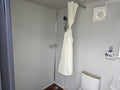 Sanitario portátil con ducha y cortina - Acero - Gris - Nuevo - módulo sanitario