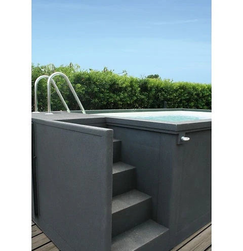 Contenedor de piscina móvil - 55 x 1,26 m - Acero - Gris claro - Nuevo - 5,25 m x 2,55 m x 1,26 m