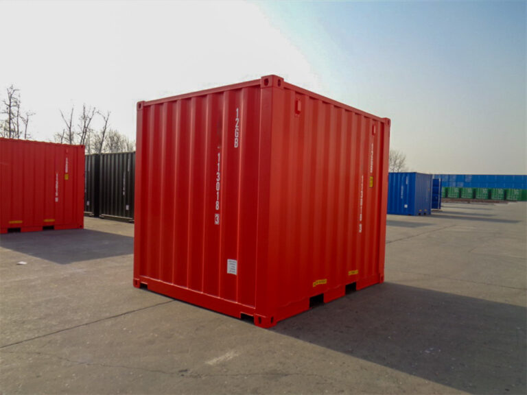 Contenedor marítimo de 10 pies – Nuevo – Color rojo - Acero CORTEN